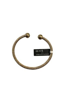 Banana Republic Gold Textured Cuff Bangle Bracelet One Size NWT
